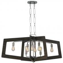  268N08SL - Lofty 8-Lt Linear Pendant - Steel/Zebrawood