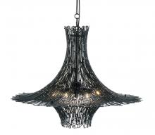  320C06CBAG - Rikki 6-Lt Chandelier - Carbon/Aged Gold