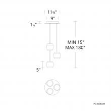  PD-68903R-BK - Banded Chandelier Light