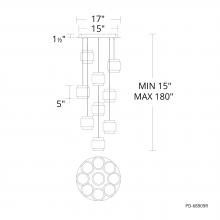  PD-68909R-BK - Banded Chandelier Light