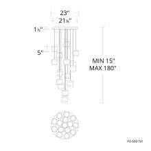 WAC US PD-68915R-AB - Banded Chandelier Light