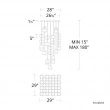 WAC US PD-68925S-AB - Banded Chandelier Light