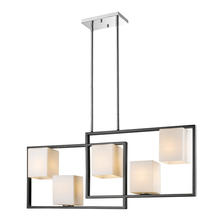  202819A - 5x60W Multi Light Pendant w/ Black & Chrome Finish & Opal Glass