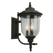  202876A - 3x60W Outdoor Wall Light w/ Matte Bronze Finish and Clear Seeded Glass