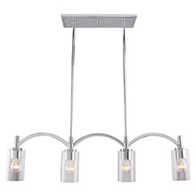  203743A - 4x60W Linear Pendant w/ Chrome Finish & Clear Glass