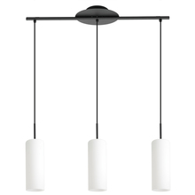  205132A - Troy 3 - 3 Light Linear Pendant Sturctured Black Finish Opal Glass Shades 3-60W