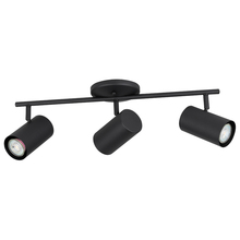  205133A - 3 LT Fixed Track Light Structured Black Finish Metal Cylinder Shades 3x10W