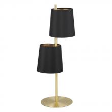  205301A - Almeida 2 - 2 LT Table Lamp Brushed Brass Finish With Black Exterior and Gold Interior Shades