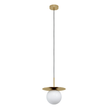  39952A - Arenales - 1 LT Mini Penant With a Brushed Brass Finish and White Opal Glass Shade