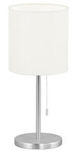  82811A - 1x60W Table Lamp w/ Aluminum Finish & Cream Fabric Shade