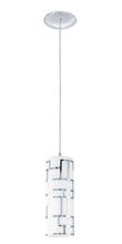  92562A - 1x60W Mini Pendant With Chrome Finish & White Décor Glass