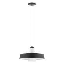  96803A - 1x60W Pendant w/ a Black & white Finish & White Glass