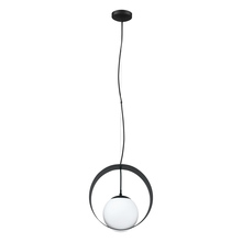  98192A - Camargo - Pendant Round Black, Round Glass Shade