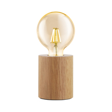  99079A - Turialdo - Open Bulb Table Lamp Natural Wood Finish 1-60W