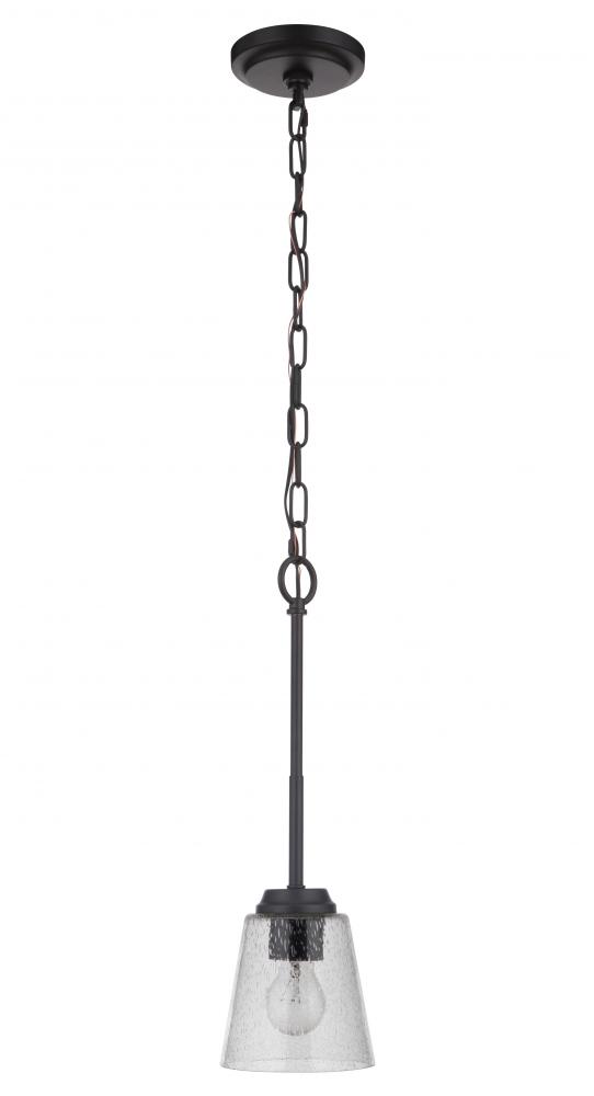 Tyler 1 Light Mini Pendant in Flat Black