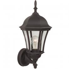  Z380-TB - Curved Glass Cast 1 Light Medium Outdoor Wall Lantern in Textured Black