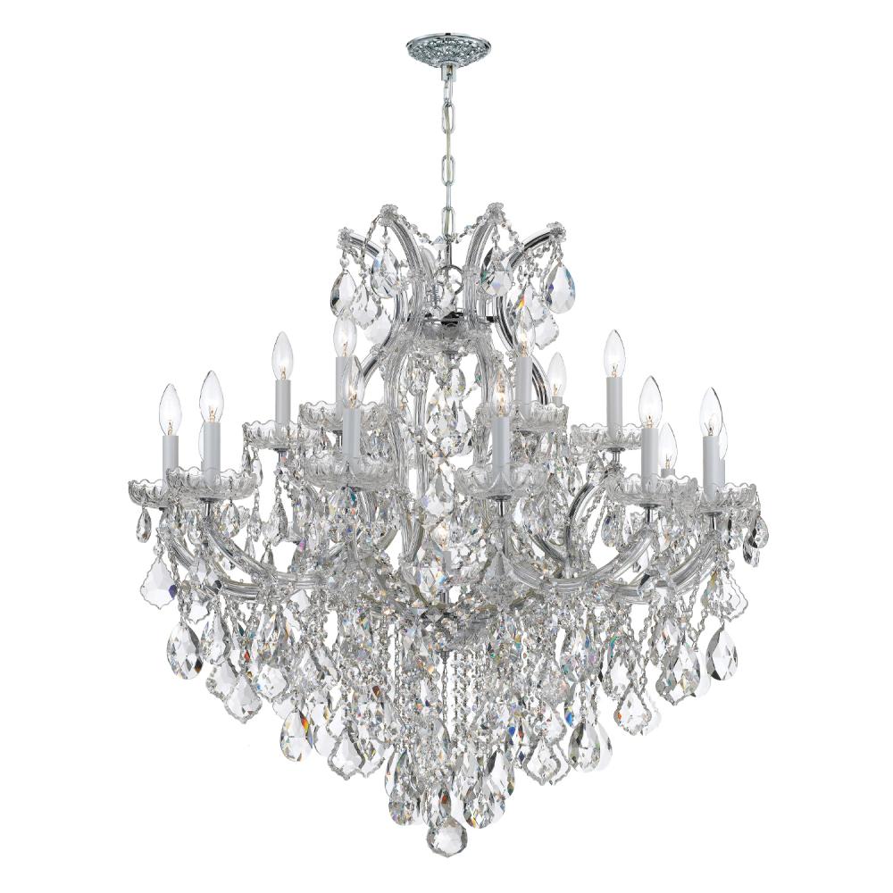 Maria Theresa 19 Light Swarovski Strass Crystal Polished Chrome Chandelier