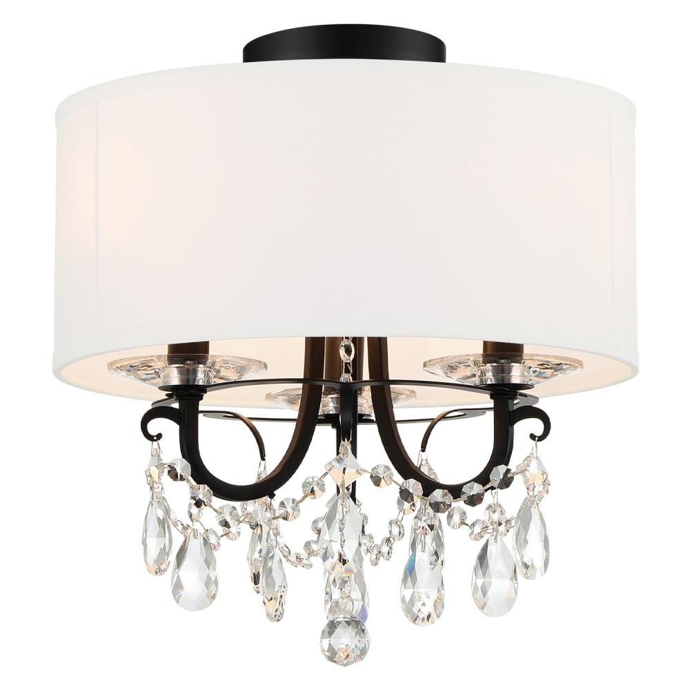 Othello 3 Light Matte Black Semi Flush Mount