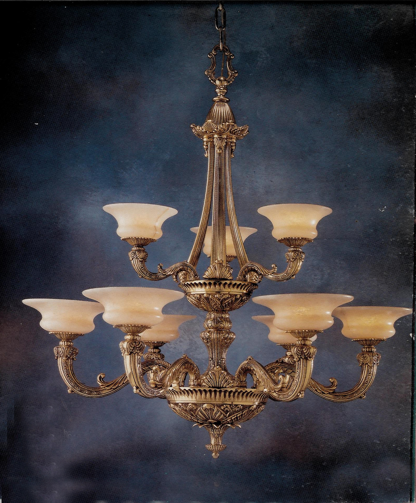 9 Light Roman Bronze Traditional Chandelier