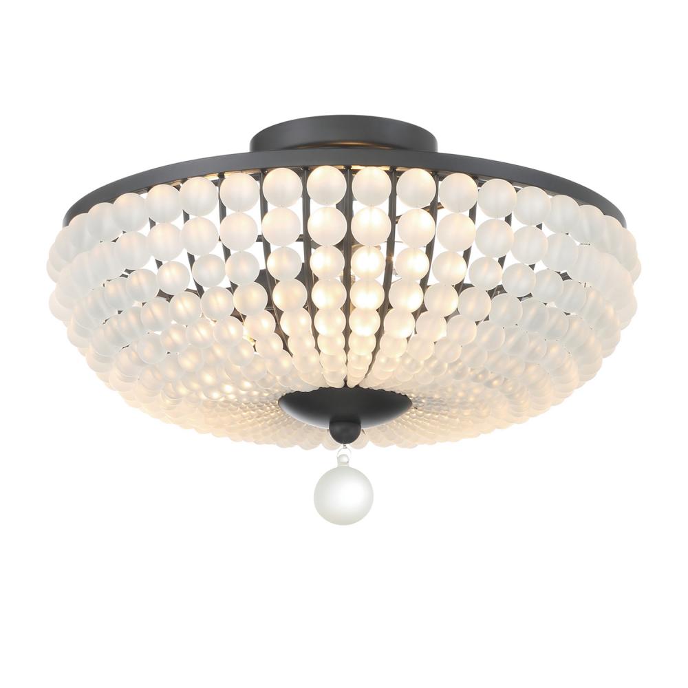 Bella 3 Light Matte Black Semi Flush Mount