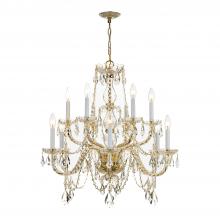 Crystorama 1135-PB-CL-I - Traditional Crystal 12 Light Clear Italian Crystal Historic Polished Brass Chandelier