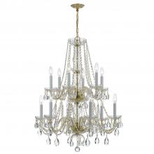 Crystorama 1137-PB-CL-MWP - Traditional Crystal 12 Light Hand Cut Crystal Polished Brass Chandelier