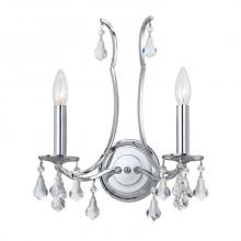 Crystorama 5932-CH-CL-MWP - Cedar 2 Light Polished Chrome Sconce