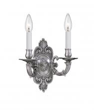 Crystorama 642-PW - Crystorama 2 Light Pewter Cast Brass Sconce