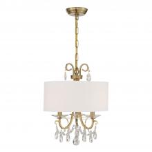 Crystorama 6623-VG-CL-MWP - Othello 3 Light Vibrant Gold Mini Chandelier