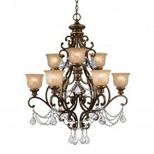 Crystorama 7509-BU-CL-MWP - Norwalk 9 Light Clear Crystal Bronze Umber Chandelier