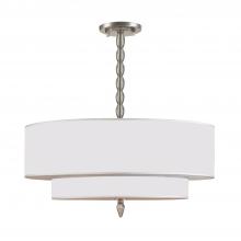  9507-SN - Luxo 5 Light Drum Shade Satin Nickel Chandelier