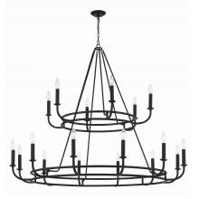  BAI-A2109-MK - Bailey 18 Light Matte Black Chandelier