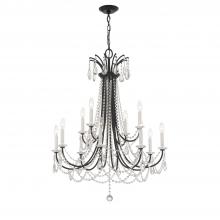  KAR-90912-MK-CL-MWP - Karrington 12 Light Matte Black Chandelier