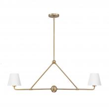  XAV-B9302-VG-WH - Xavier 2 Light Vibrant Gold + White Linear Chandelier