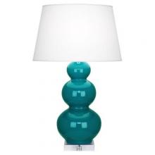  A363X - Peacock Triple Gourd Table Lamp