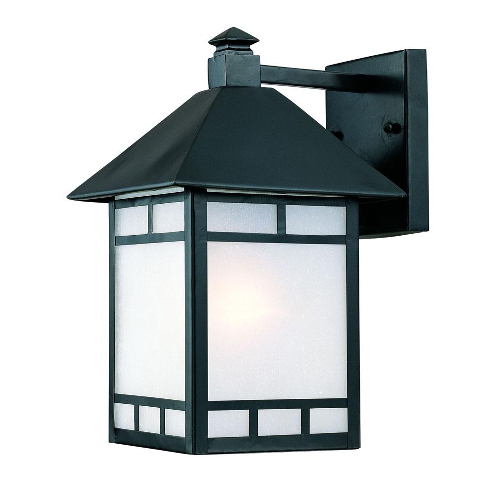 Artisan Collection Wall-Mount 1-Light Outdoor Matte Black Light Fixture