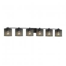 Justice Design Group MSH-8446-30-MBLK - Era 6-Light Bath Bar