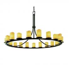 Justice Design Group CNDL-8716-14-AMBR-MBLK - Dakota 21-Light 1-Tier Ring Chandelier