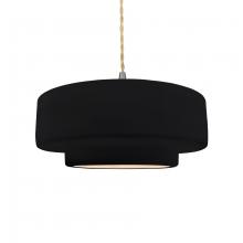  CER-6543-BLK-NCKL-BEIG-TWST - Medium Tier 1-Light Pendant