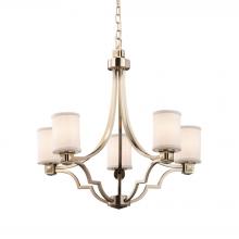 Justice Design Group FAB-8500-10-WHTE-NCKL - Argyle 5-Light Chandelier