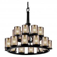 Justice Design Group FSN-8767-10-MROR-MBLK-LED21-14700 - Dakota 21-Light 2-Tier Ring LED Chandelier