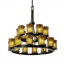 Justice Design Group GLA-8767-16-AMBR-DBRZ-LED21-14700 - Dakota 21-Light 2-Tier Ring LED Chandelier