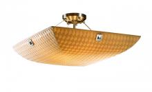 Justice Design Group PNA-9652-25-WAVE-NCKL-F5 - 24" Semi-Flush Bowl w/ CONCENTRIC SQUARES FINIALS