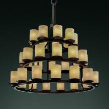 Justice Design Group POR-8712-10-BANL-DBRZ - Dakota 36-Light 3-Tier Ring Chandelier