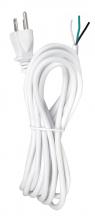  90/2415 - 15 Foot 18/3 SVT 105C Heavy Duty Cord Set; White Finish; 50 Carton; 3 Prong Molded Plug; Stripped