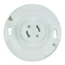  90/2467 - 4 Terminal Keyless White Phenolic GU24 Ceiling Receptacle; Screw Terminals; 4-1/2" Diameter;