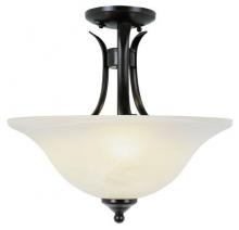 Trans Globe 9286 ROB - Aspen 3-Light, Metal Ribbon Arms, Reverse Glass Bell, Semi Flush Mount Ceiling Light