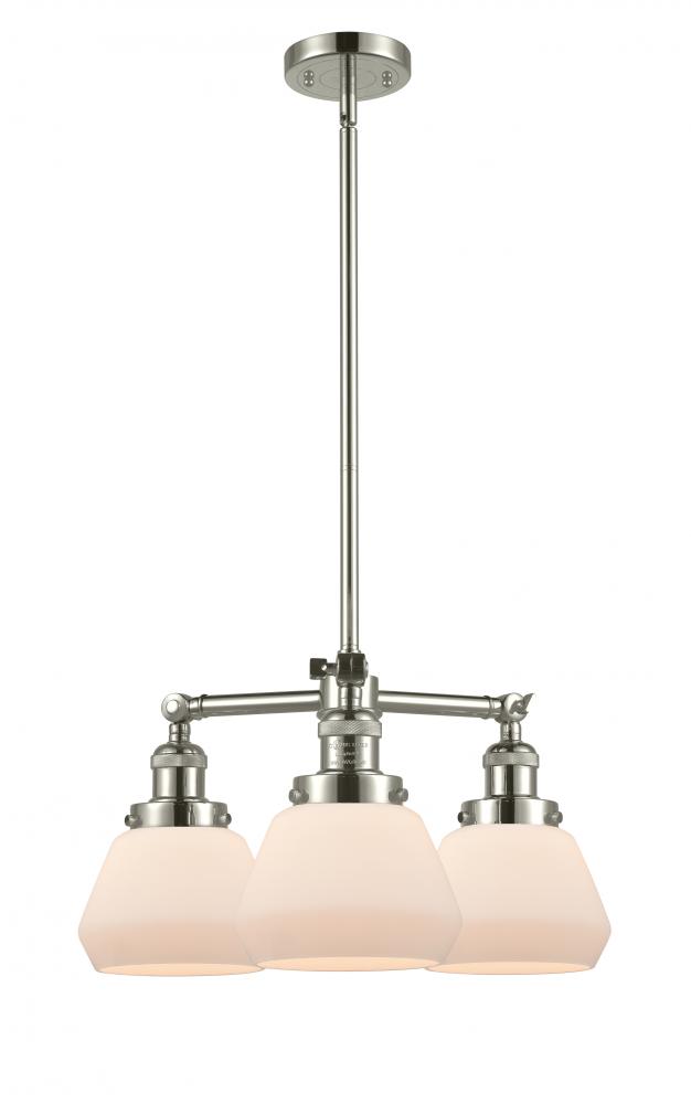 Fulton - 3 Light - 22 inch - Polished Nickel - Stem Hung - Chandelier