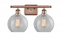  516-2W-AC-G125 - Athens - 2 Light - 18 inch - Antique Copper - Bath Vanity Light