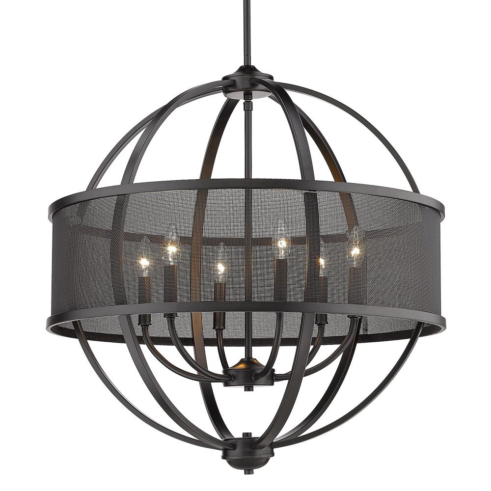 Colson BLK 6 Light Chandelier (with Matte Black shade) in Matte Black